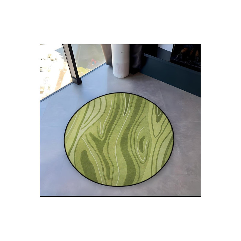 Tapis rond rond lavable à la machine, Sous-tapis rond 3 pi 3 po inclus