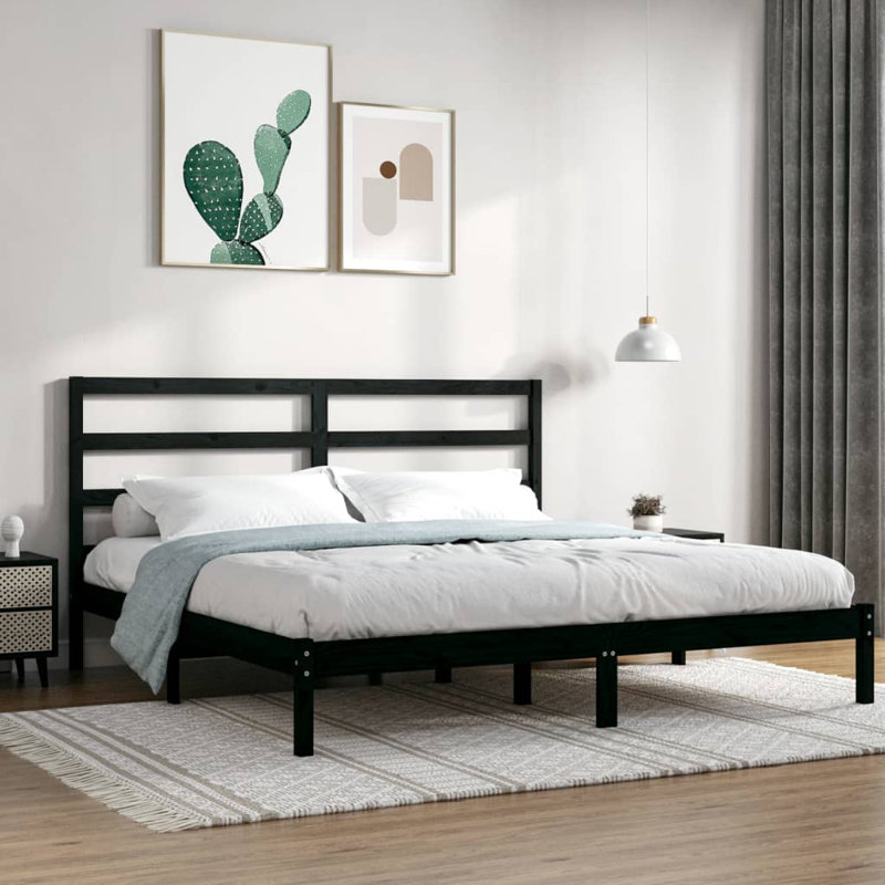Neuman Solid Wood Bed, Honey Brown, 200 x 200cm