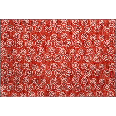 Premium Machine Washable Prisco Red Rug
