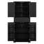 Armoire de rangement de salle de bain noire - multifonctionnelle, tablette réglable, tiroir avec glissières | Idée de cadeau-1363923009