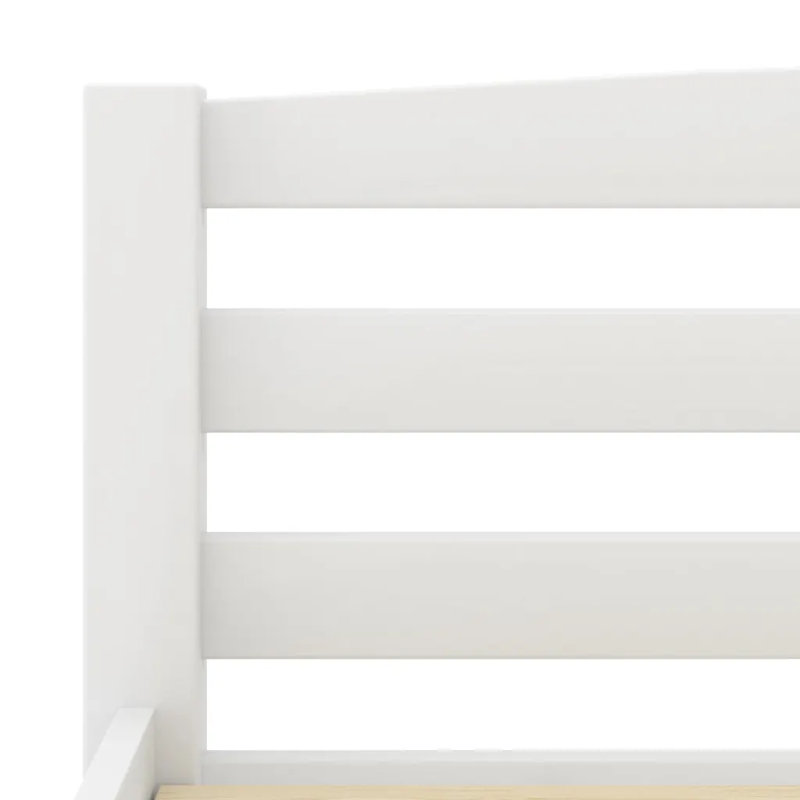 Beeman Solid Wood Bed, White, 200 x 200 cm
