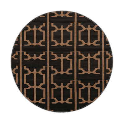 Trellis Black Indoor and Outdoor Area Rug