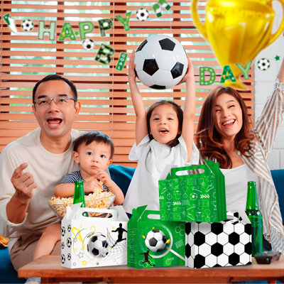 Soccer Party Treat Boxes, 24 Pcs Soccer Goody Boxes Set - Soccer Theme Party Favor Boxes