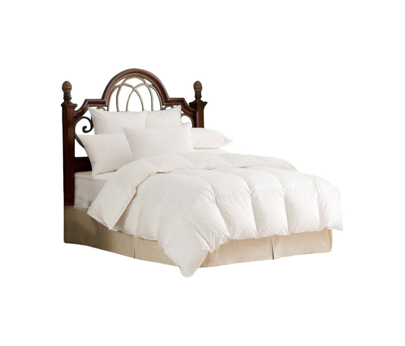 Twin White Cotton Reversible Goose Down Comforter
