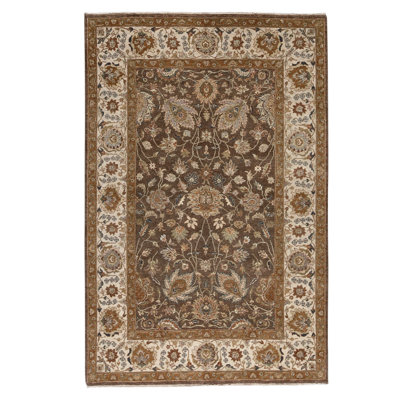 Tapis rectangulaire en laine noué à la main