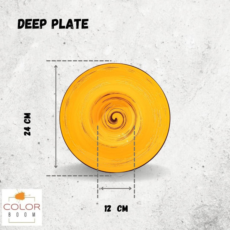 Wilmax Colourboom 24cm Round Deep Plate 24cm, Yellow