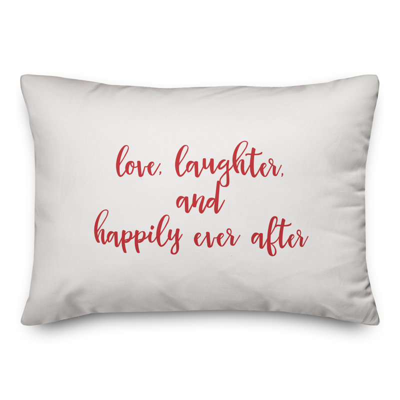  Coussin Love Laughter And Happily Ever After, Rouge / Blanc