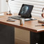 Bureau rectangulaire en bois massif brun + noir-107397913