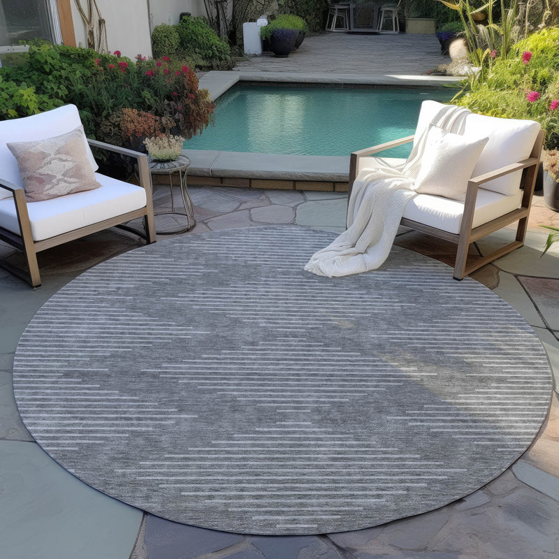 Tapis gris anthracite lavable intérieur / extérieur Velina , 3 pi x 5 pi