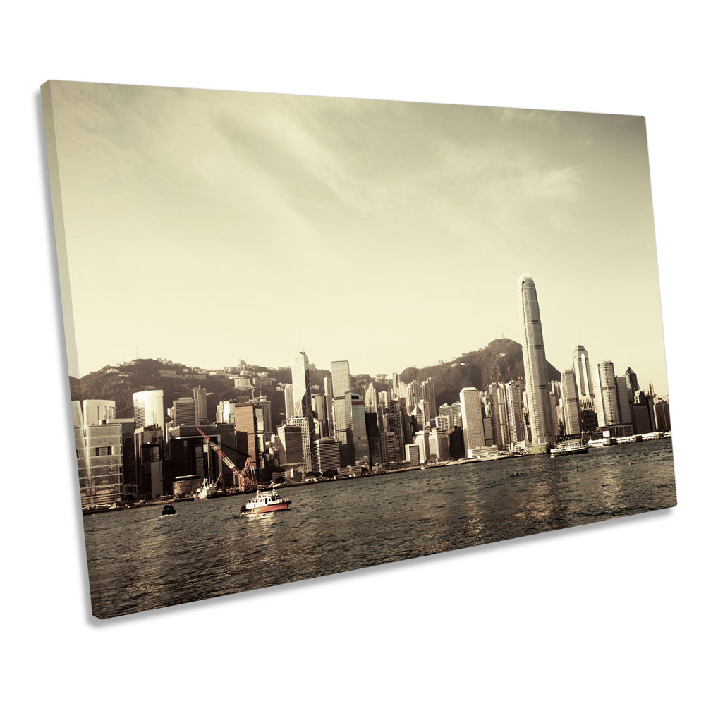 Hong Kong City Skyline - Wrapped Canvas Print