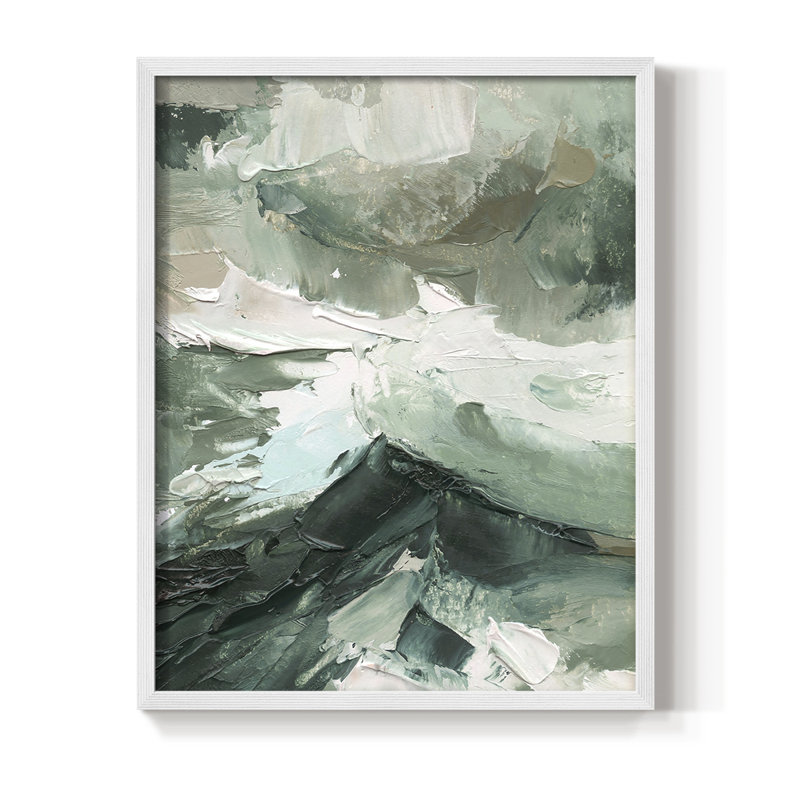 «Crashing II», reproduction encadrée - bois massif, Blanc, H 10 po x l 8 po