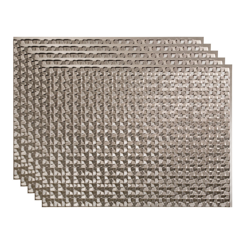 Ensemble de dosseret décoratif en vinyle 15 pieds carrés Terrain FASÄDE, Nickel brossé