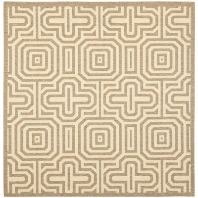 Tapis d'intérieur / extérieur à motif géométrique brun / naturel Arneshia