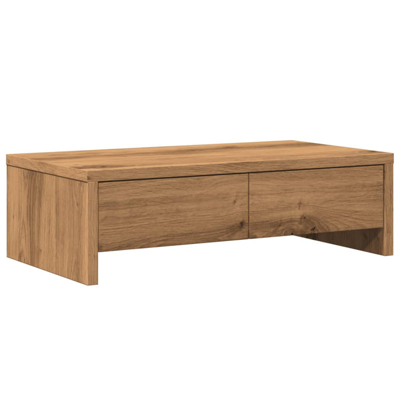 Barra Manufactured Wood Monitor Stand, Artisian Oak, 15cm H x 50cm W x 27cm D