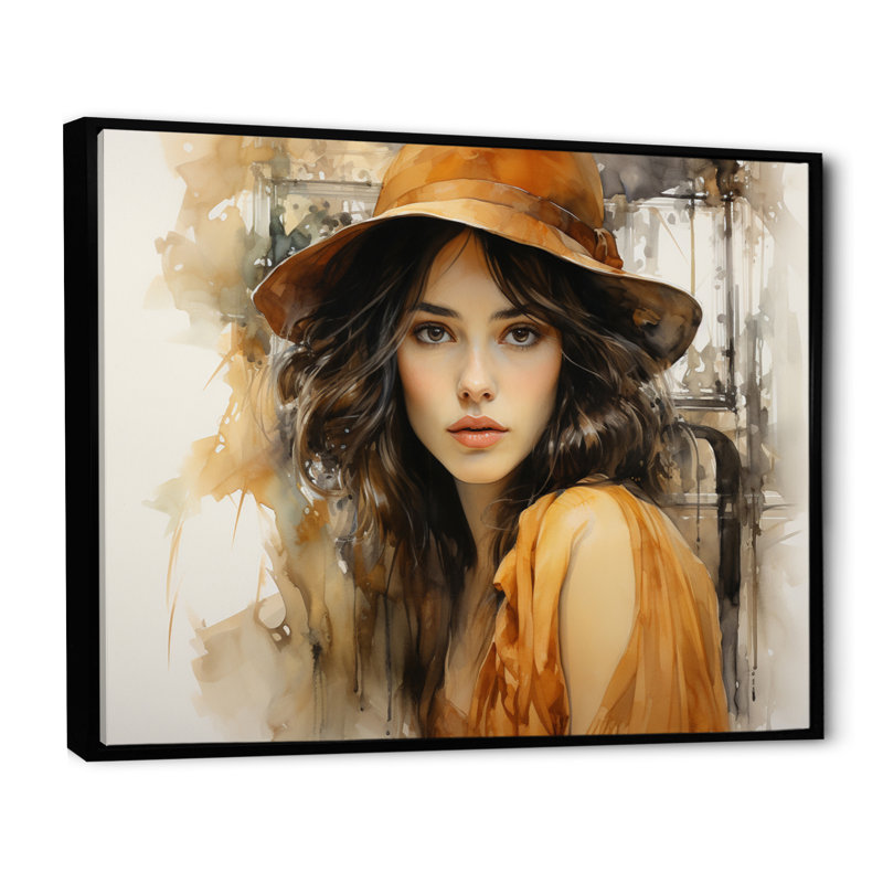 «Fashion 1930S Depression Portrait I», reproduction, H 16 po x l 32 po x P 1 po, Cadre flottant noir