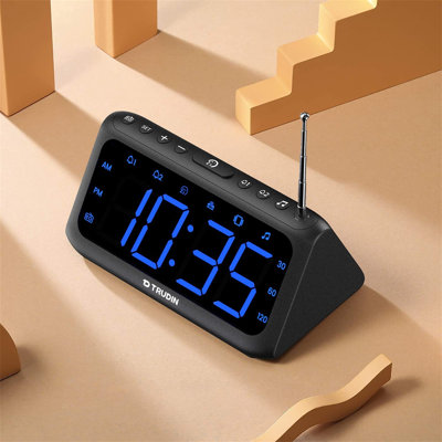 No Style Digital Mechanical Tabletop Clock with Alarm in Black