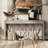 Rectangular Top Console Table with 4 Spacious Drawers, Open Bottom Storage-1837046319