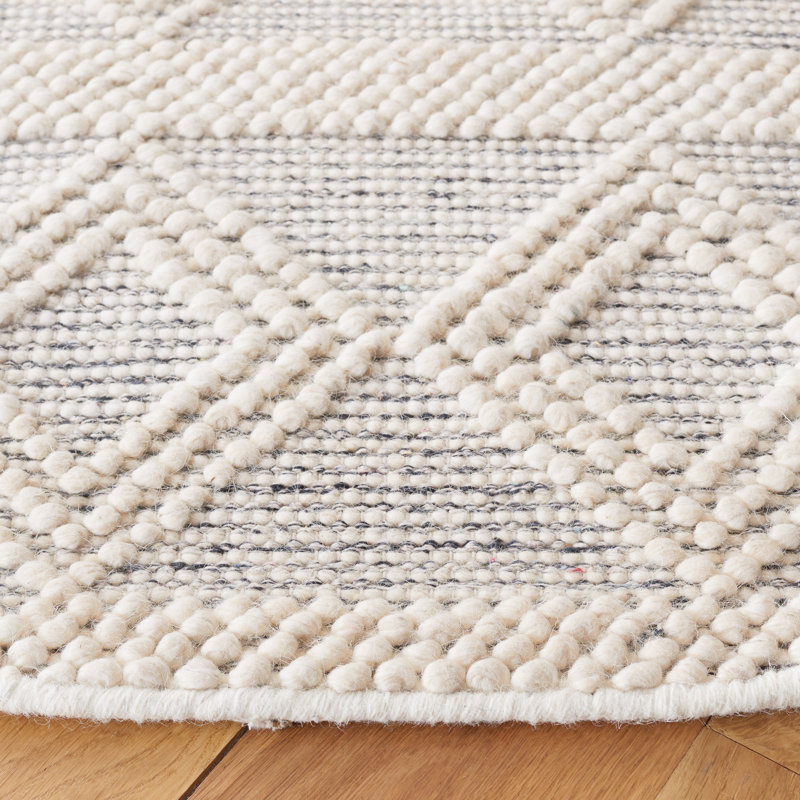 Tapis Natura 307 blanc / gris Nat307A, Rond 6 pi
