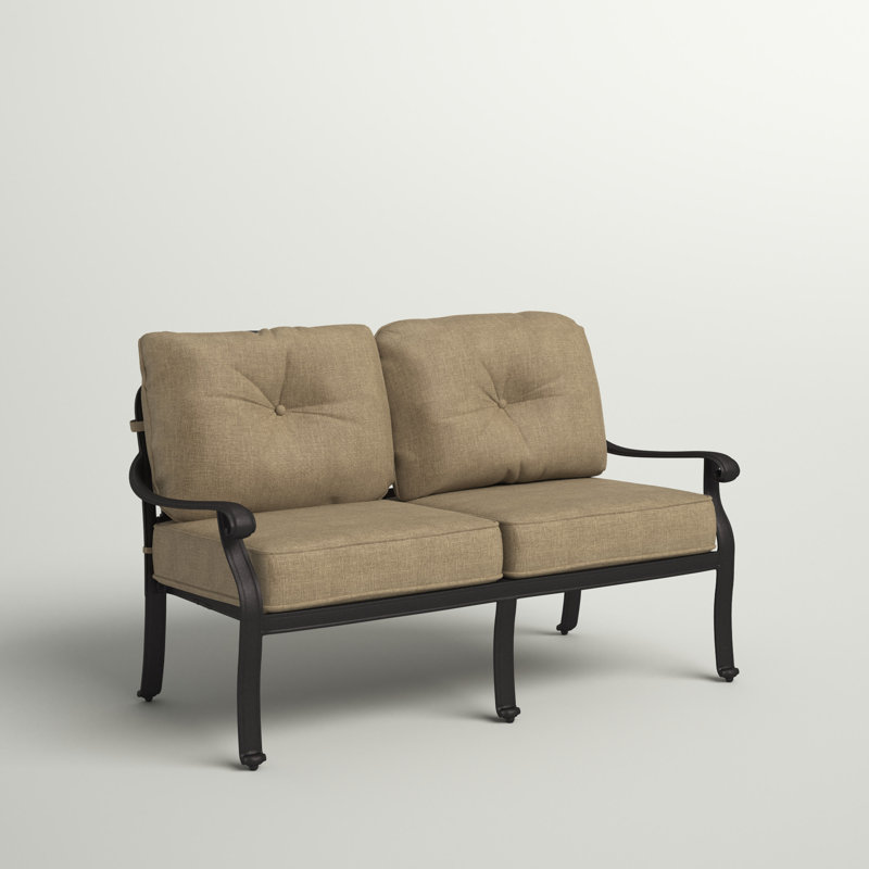 Lebanon 54'' Wide Metal Loveseat with Cushions