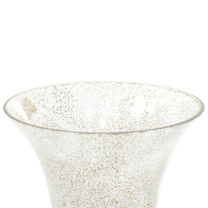 Glass Silver Uplight with Gold Base Set