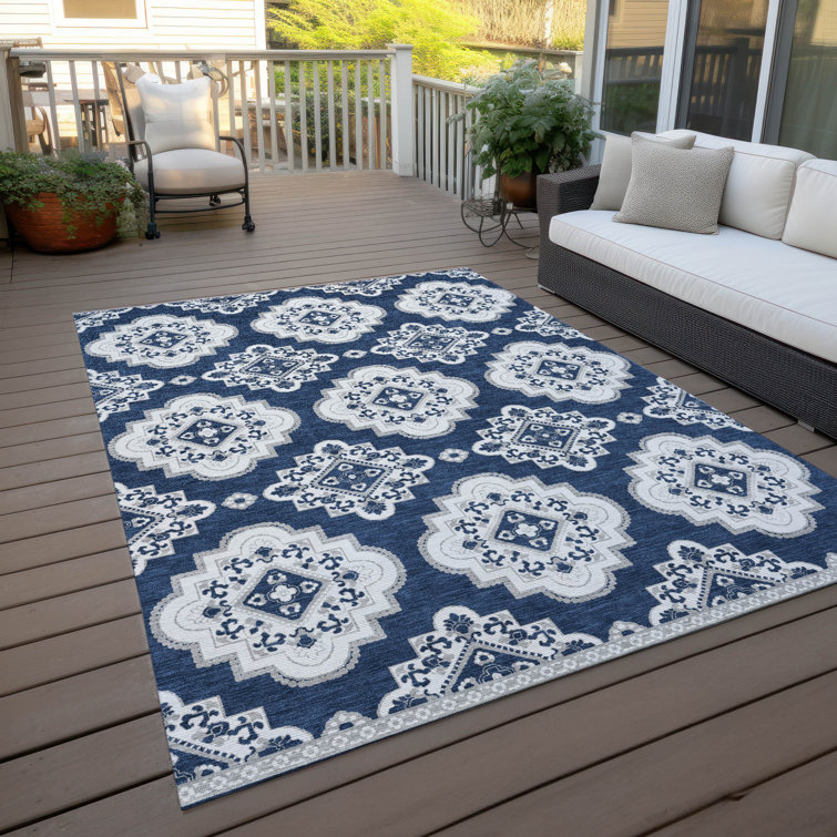 Malek Indoor/Outdoor Area Rug with Non-Slip Backing