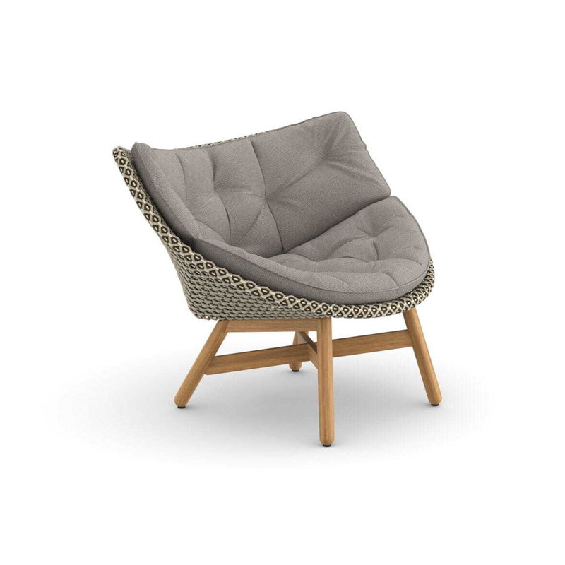 Mbrace Outdoor Teak Lounge Chair, Natura Dark Gray, Pepper