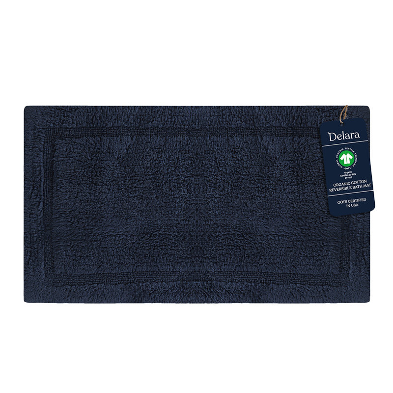  Tapis de bain réversible en coton biologique - 3000 g / m², certifié GOTS, ultra épais et super absorbant | Tapis de salle de bain doux, moelleux et à séchage rapide