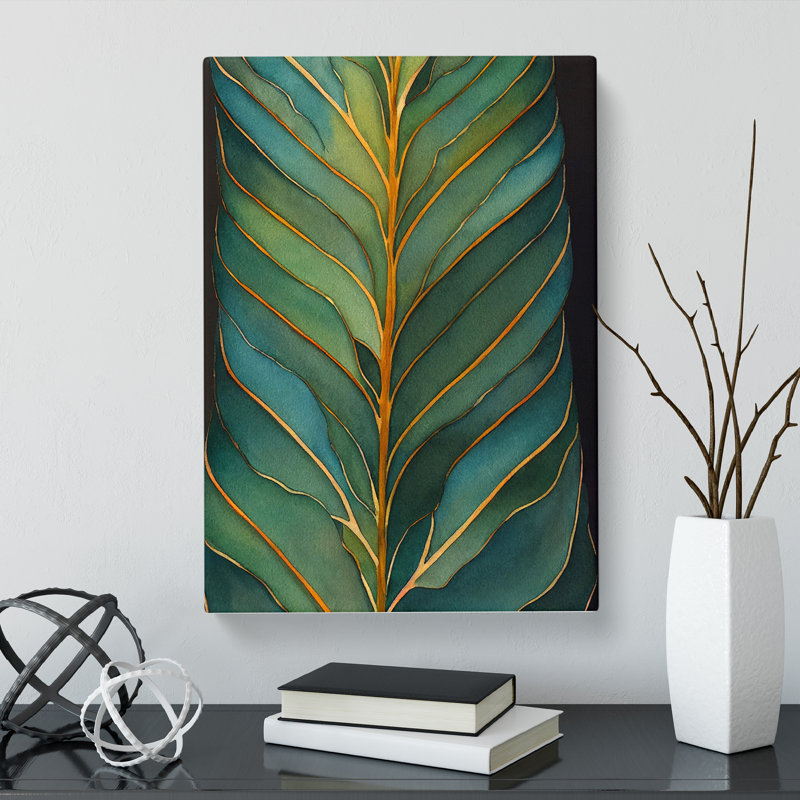 Watercolour Fern Leaf Vol.1 - Wrapped Canvas, 50cm H x 35cm W x 3cm D