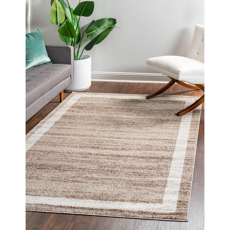 Tapis uni / rayé couleur cacao Desdemona, Rectangle 4 pi x 6 pi