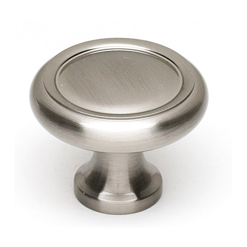Mushroom Knob, Satin Nickel, 1" H x 1.25" W x 0.69" D