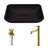 Sottile MatteShell Black Rectangular Vessel Bathroom Sink with 11'' H Faucet