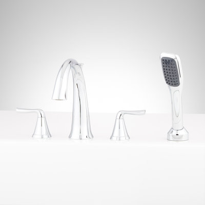 Signature Hardware Provincetown 4Hole Roman Tub Filler and Hand Shower  With Rough In Valve