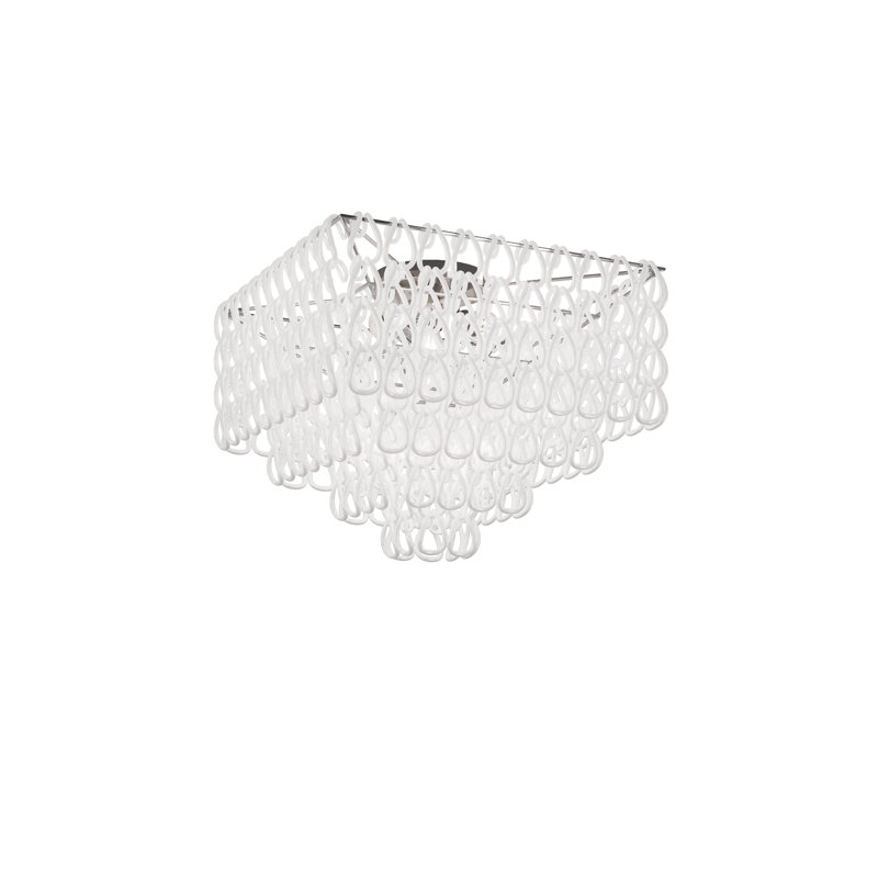 Minigiogali Ceiling Lamp 65Q White Glossy Chrome E26 Ul, Glossy Chrome, White