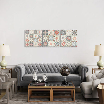 «Libson Tiles Triptych», ensemble d'art mural sur toile tendue (ensemble de 3)