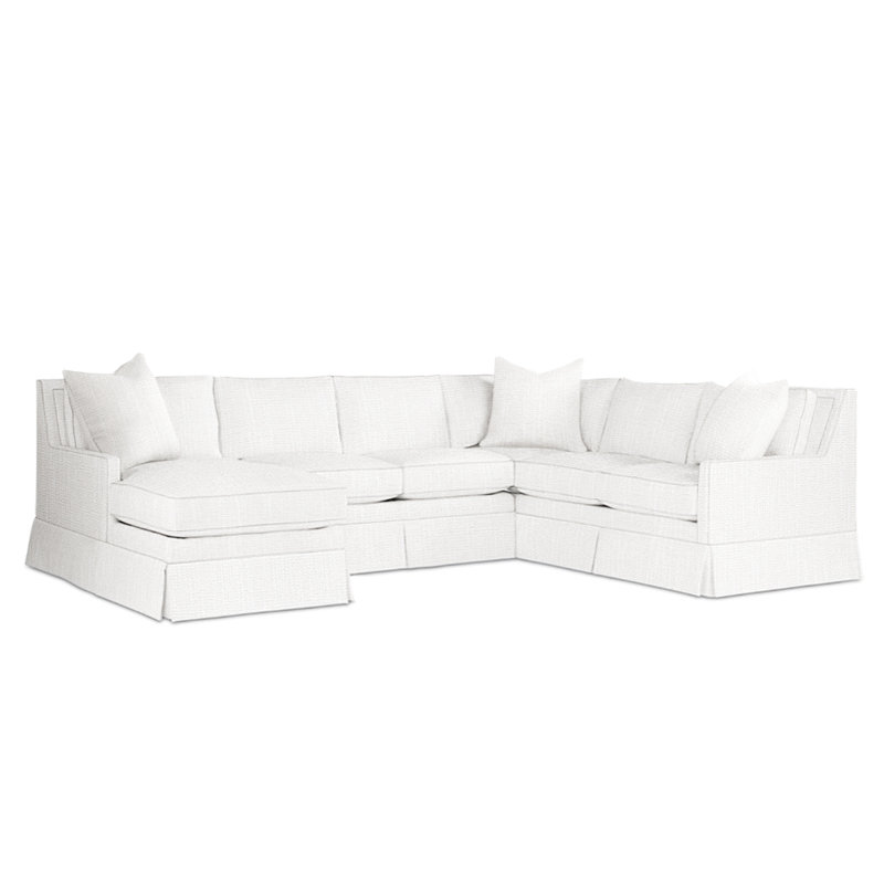Tillerson Chaise Sectional, Snow Polyester