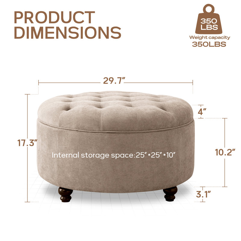 Daquasha Upholstered Ottoman, Brown