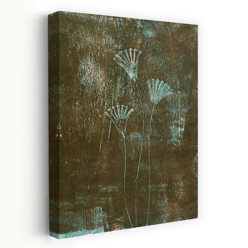 Contemporary Art Abstract Contemporary Autumn Flower Wall Art by Christina Misuro - Wrapped Canvas Print