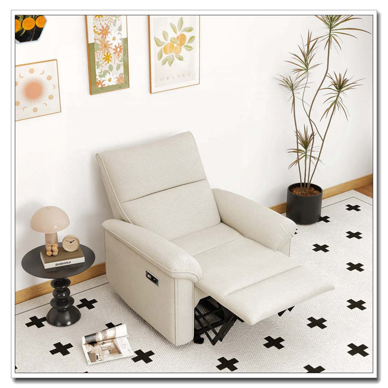 Power Recliner Chair,Electric Recliner For Living Room,Fabric Reclining Armchair For Small Space,Reclining Sofa For Bedroom/Apartment/RV,USB Port(Type-C)