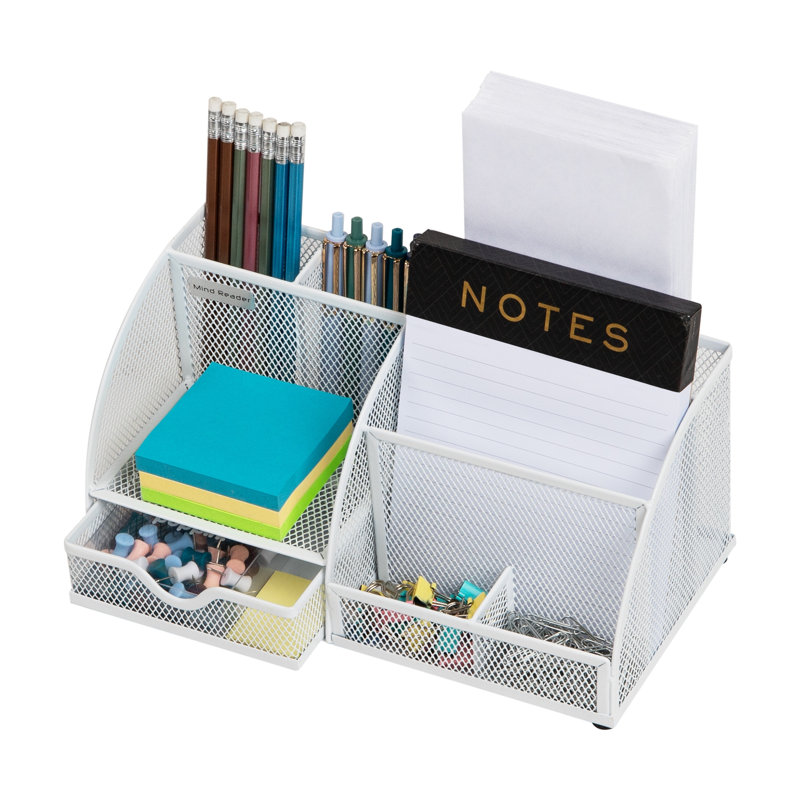  Rangement de bureau, rangement de dossiers, rangement d'accessoires, espace de travail, bureau, treillis métallique, L 11 po x l 5,5 po x H 5,25 po