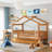 Twin Size Wooden House Bed With Trundle-1310478634-1310478635