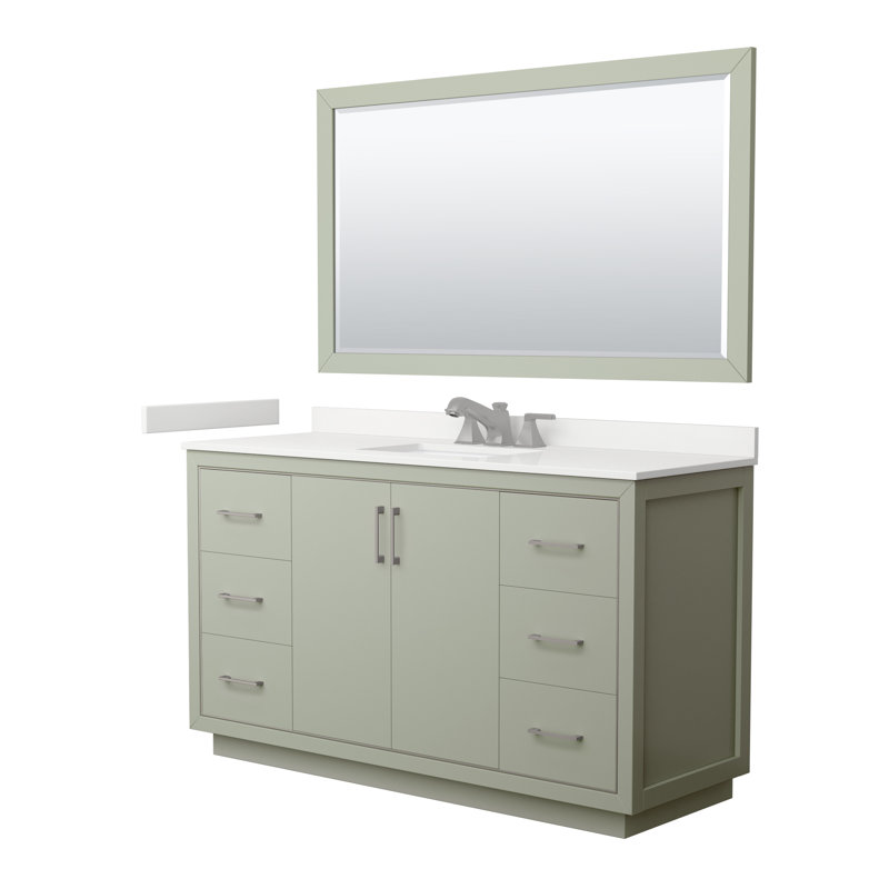 60'' W Single Vanity, WDX13335, Light Green, Brushed Nickel
