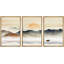 «Abstract Landscape Rising Sun Misty Ocean Mountain», peinture sur toile 3 pièces-70991604-70991602