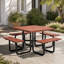 Spacious Square Picnic Table Set with Built-in Benches, Solid Wood Top, and Umbrella Hole for Outdoor Gatherings