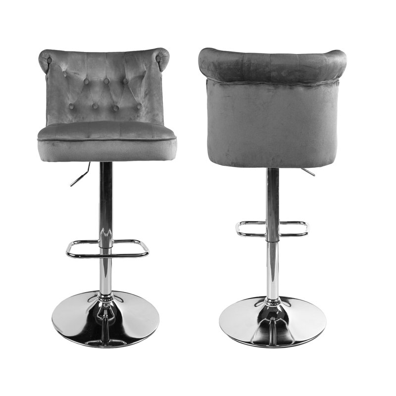 Tabouret pivotant à hauteur réglable Meenaxi, gris