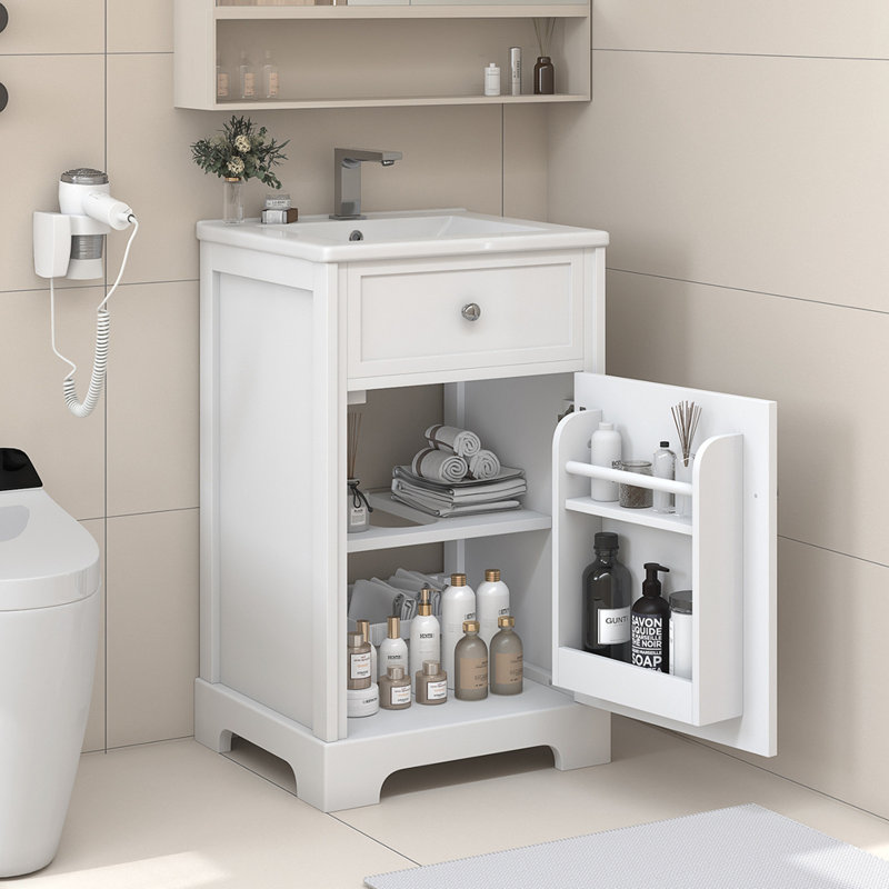 Meuble-lavabo simple 20 po avec comptoir en céramique Tifney