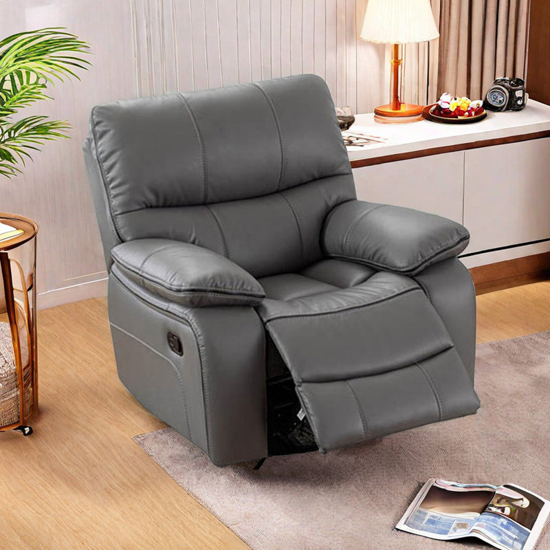 Fauteuil inclinable Kyann, Similicuir gris