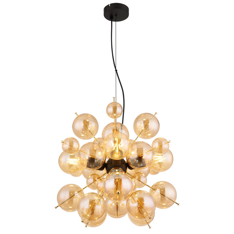 Tonganoxie 4 - Light Matte Black Pendant, Gold colours