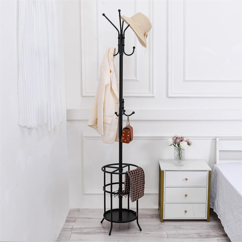 Metal Freestanding 12 - Hook Coat Rack