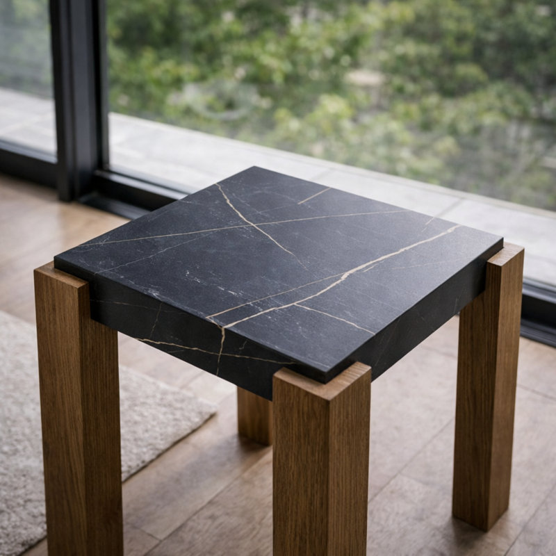 Table de bout Belmont Square, Noir, Brun