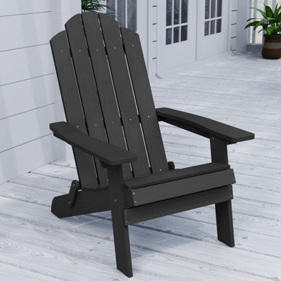 All Weather Outdoor HIPS Plastic Folding Adirondack Chair Fire Pit Chairs Oversized Patio Chair